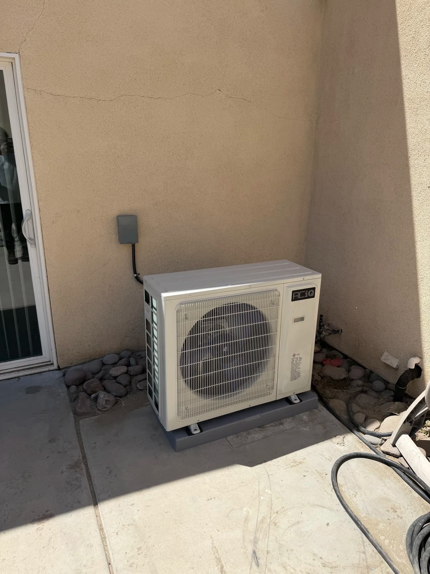 Daikin ductless mini-split condenser installed at a residence