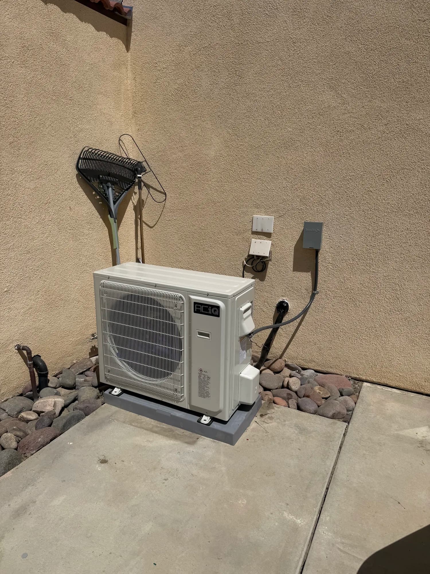 Daikin mini-split outdoor unit with disconnect box