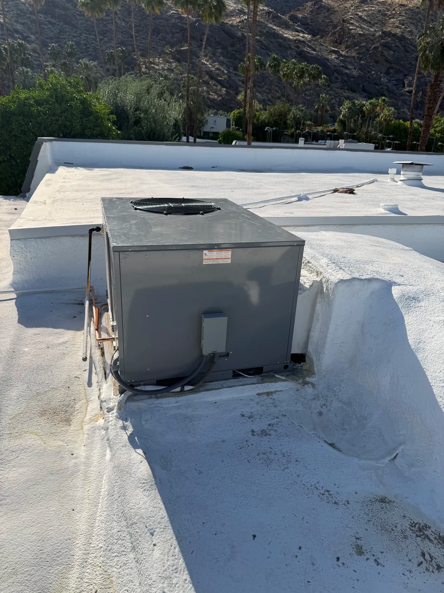 Residential rooftop unit with Palm Springs mountain view